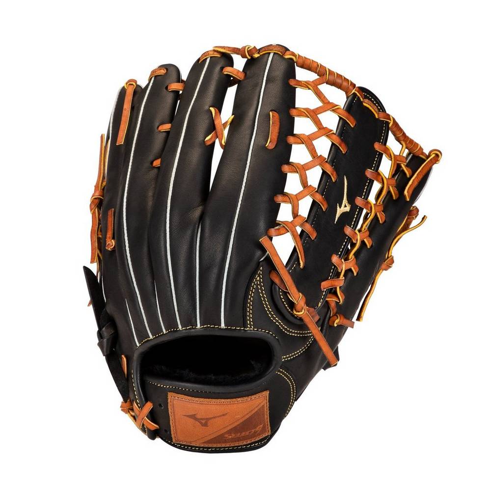 Guantes De Beisbol Mizuno Select 9 Outfield 12.5" Hombre Negras/Marrones Baratas JWFQ-75618